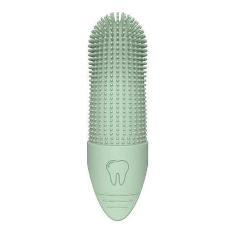 Gentle Silicone Finger Toothbrush for Cats and Dogs – Reusable, Soft 360° Bristle Design for Daily Plaque and Tartar Removal, Comfortable Pet Dental Care at Home (Green)