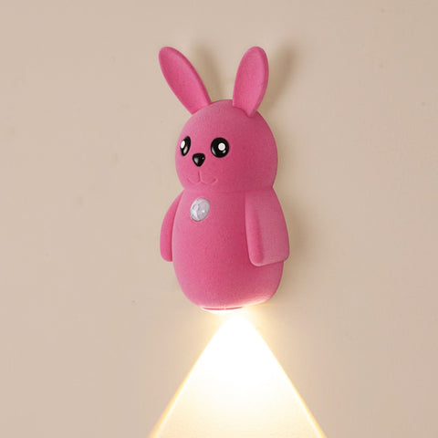 Adorable bunny-shaped motion sensor wall light with magnetic mounting, flicker-free LED, and three color temperatures—perfect for bedrooms, hallways, and staircases to create a warm, hands-free glow at night. (Pink, 1PCS)