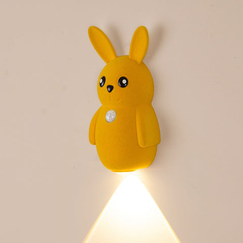 Adorable bunny-shaped motion sensor wall light with magnetic mounting, flicker-free LED, and three color temperatures—perfect for bedrooms, hallways, and staircases to create a warm, hands-free glow at night. (Yellow, 1PCS) In Australia - Darrahopens