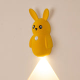 Adorable bunny-shaped motion sensor wall light with magnetic mounting, flicker-free LED, and three color temperatures—perfect for bedrooms, hallways, and staircases to create a warm, hands-free glow at night. (Yellow, 3PCS) In Australia - Darrahopens