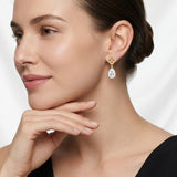 Elegant Asymmetric Moissanite Earrings Set in Dual-Plated 925 Silver with Heart and Four-Leaf Clover Designs, Featuring Eight Hearts and Eight Arrows Cut Stones for Everyday Chic and Special Occasion Wear (Moissanite, Premium S925)