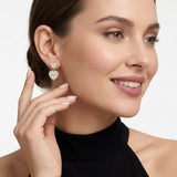 Elegant Asymmetric Moissanite Earrings Set in Dual-Plated 925 Silver with Heart and Four-Leaf Clover Designs, Featuring Eight Hearts and Eight Arrows Cut Stones for Everyday Chic and Special Occasion Wear (Moissanite, Premium S925)