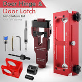 10-Piece Door Hinge and Lock Installation Kit with Adjustable Router Template, Hole Saw, Drill Bits and Driver Bits for Woodworking, Home Improvement and Interior Door Fitting Projects (Red) In Australia - Darrahopens