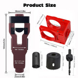 10-Piece Door Hinge and Lock Installation Kit with Adjustable Router Template, Hole Saw, Drill Bits and Driver Bits for Woodworking, Home Improvement and Interior Door Fitting Projects (Red)