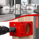 10-Piece Door Hinge and Lock Installation Kit with Adjustable Router Template, Hole Saw, Drill Bits and Driver Bits for Woodworking, Home Improvement and Interior Door Fitting Projects (Red)