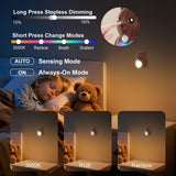 Adorable Cartoon Bear Magnetic Motion Sensor Night Light – Rechargeable LED Wall Lamp with Warm and Rainbow Glow, Cordless Stick-On Lighting for Bedroom, Hallway, Staircase, and Kitchen (Gold, 1PCS)