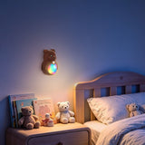 Adorable Cartoon Bear Magnetic Motion Sensor Night Light – Rechargeable LED Wall Lamp with Warm and Rainbow Glow, Cordless Stick-On Lighting for Bedroom, Hallway, Staircase, and Kitchen (Gold, 1PCS)