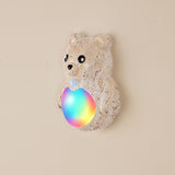 Adorable Cartoon Bear Magnetic Motion Sensor Night Light – Rechargeable LED Wall Lamp with Warm and Rainbow Glow, Cordless Stick-On Lighting for Bedroom, Hallway, Staircase, and Kitchen (Gold, 3PCS)