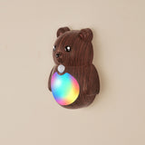 Adorable Cartoon Bear Magnetic Motion Sensor Night Light – Rechargeable LED Wall Lamp with Warm and Rainbow Glow, Cordless Stick-On Lighting for Bedroom, Hallway, Staircase, and Kitchen (Silver, 2PCS)