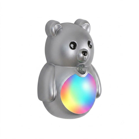 Adorable Cartoon Bear Magnetic Motion Sensor Night Light – Rechargeable LED Wall Lamp with Warm and Rainbow Glow, Cordless Stick-On Lighting for Bedroom, Hallway, Staircase, and Kitchen (Silver, 3PCS) In Australia - Darrahopens