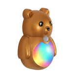 Adorable Cartoon Bear Magnetic Motion Sensor Night Light – Rechargeable LED Wall Lamp with Warm and Rainbow Glow, Cordless Stick-On Lighting for Bedroom, Hallway, Staircase, and Kitchen (Silver, 3PCS)