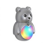Adorable Cartoon Bear Magnetic Motion Sensor Night Light – Rechargeable LED Wall Lamp with Warm and Rainbow Glow, Cordless Stick-On Lighting for Bedroom, Hallway, Staircase, and Kitchen (Wood Grain, 1PCS)