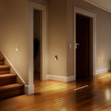 Adorable Cartoon Bear Magnetic Motion Sensor Night Light – Rechargeable LED Wall Lamp with Warm and Rainbow Glow, Cordless Stick-On Lighting for Bedroom, Hallway, Staircase, and Kitchen (Wood Grain, 3PCS)