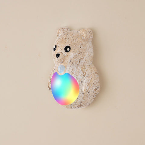 Adorable Cartoon Bear Magnetic Motion Sensor Night Light – Rechargeable LED Wall Lamp with Warm and Rainbow Glow, Cordless Stick-On Lighting for Bedroom, Hallway, Staircase, and Kitchen (Yellow Travertine, 3PCS) In Australia - Darrahopens