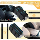 Portable Pet Car Seat for Small Dogs & Cats, Foldable Center Console Pet Bed with Safety Tether, Anti-Slip Bottom, and Removable Cushion for Safe and Comfortable Travel in SUVs, Sedans, and Vans (Black)