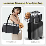 Portable Pet Car Seat for Small Dogs & Cats, Foldable Center Console Pet Bed with Safety Tether, Anti-Slip Bottom, and Removable Cushion for Safe and Comfortable Travel in SUVs, Sedans, and Vans (Black)