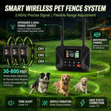 Wireless Dog Fence & Training System with 2.4GHz Remote Control, Adjustable Static Stimulation, Vibration and Beep Modes for 3 Pets, Waterproof Collar Receiver for Outdoor Yard Containment and Obedience Training (Black) In Australia - Darrahopens