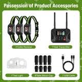 Wireless Dog Fence & Training System with 2.4GHz Remote Control, Adjustable Static Stimulation, Vibration and Beep Modes for 3 Pets, Waterproof Collar Receiver for Outdoor Yard Containment and Obedience Training (Black)