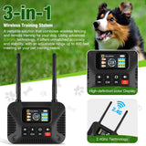 Wireless Dog Fence & Training System with 2.4GHz Remote Control, Adjustable Static Stimulation, Vibration and Beep Modes for 3 Pets, Waterproof Collar Receiver for Outdoor Yard Containment and Obedience Training (Black)