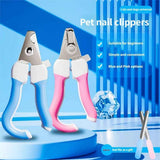 Professional Pet Nail Clipper Set with Safety Guard, Designed for Easy and Stress-Free Claw Trimming at Home, Suitable for Cats and Dogs of All Sizes (L, Pink)
