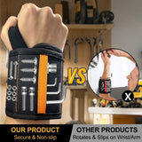 Magnetic Tool Wristband with 15 Strong Magnets and Storage Pocket – Hands-Free Screw, Nut, and Bit Holder for Home Improvement, Carpentry, Auto Repair, and DIY Projects, Adjustable Oxford Fabric Strap (Orange, 2PCS) In Australia - Darrahopens