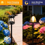 Darrahopens Home & Garden > Lighting > Outdoor Lights Vintage Solar Garden Lamp with A-Grade Monocrystalline Panel, Dual Installation as Stake or Hanging Lantern, IP68 Waterproof, Auto On/Off for Patio Paths, Flower Beds, Tree Branches, and Outdoor Party Ambiance (4PCS（Warm Light）) In Australia - Darrahopens
