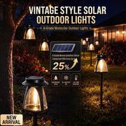 Darrahopens Home & Garden > Lighting > Outdoor Lights Vintage Solar Garden Lamp with A-Grade Monocrystalline Panel, Dual Installation as Stake or Hanging Lantern, IP68 Waterproof, Auto On/Off for Patio Paths, Flower Beds, Tree Branches, and Outdoor Party Ambiance (8PCS（Warm Light）) In Australia - Darrahopens