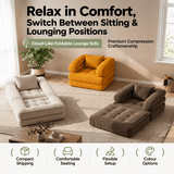 Darrahopens Furniture > Sofas > Sofas & Sofa Beds Foldable Multi-Functional Lounger Sofa with Corduroy Cover and High-Density Foam for Living Room Relaxation, Napping, and Lounging (Orange) In Australia - Darrahopens