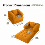 Darrahopens Furniture > Sofas > Sofas & Sofa Beds Foldable Multi-Functional Lounger Sofa with Corduroy Cover and High-Density Foam for Living Room Relaxation, Napping, and Lounging (Orange) In Australia - Darrahopens