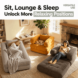 Darrahopens Furniture > Sofas > Sofas & Sofa Beds Foldable Multi-Functional Lounger Sofa with Corduroy Cover and High-Density Foam for Living Room Relaxation, Napping, and Lounging (Orange) In Australia - Darrahopens