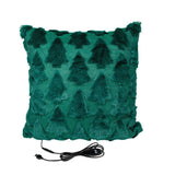 Christmas Tree Plush USB Heated Throw Pillow – Festive Decorative Cushion with Adjustable Temperature and Timer for Cozy Warmth at Home or Office (DarkGreen) In Australia - Darrahopens