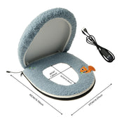 USB-Powered Heated Toilet Seat Cover Set with Soft Plush Fabric, Adjustable Temperature & Timer, Easy-to-Clean PU Leather Bottom, Suitable for Cold Season Home Use (Khaki)