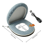 USB-Powered Heated Toilet Seat Cover Set with Soft Plush Fabric, Adjustable Temperature & Timer, Easy-to-Clean PU Leather Bottom, Suitable for Cold Season Home Use (Red)