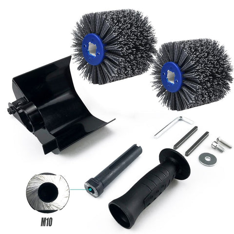 Nylon Abrasive Wire Drum Polishing Wheel for Portable Belt Sander and Angle Grinder, Rotary Brush for Wood Sanding, Metal Drawing, Rust Removal, Deburring and Surface Finishing (M10 Kit with 2 Wire Drawing Wheels) In Australia - Darrahopens