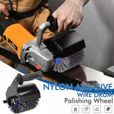 Nylon Abrasive Wire Drum Polishing Wheel for Portable Belt Sander and Angle Grinder, Rotary Brush for Wood Sanding, Metal Drawing, Rust Removal, Deburring and Surface Finishing (M14 Kit with 2 Wire Drawing Wheels) In Australia - Darrahopens
