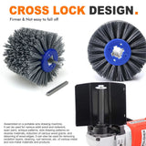 Nylon Abrasive Wire Drum Polishing Wheel for Portable Belt Sander and Angle Grinder, Rotary Brush for Wood Sanding, Metal Drawing, Rust Removal, Deburring and Surface Finishing (M14 Kit with 2 Wire Drawing Wheels)