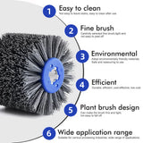 Nylon Abrasive Wire Drum Polishing Wheel for Portable Belt Sander and Angle Grinder, Rotary Brush for Wood Sanding, Metal Drawing, Rust Removal, Deburring and Surface Finishing (M14 Kit with 2 Wire Drawing Wheels)