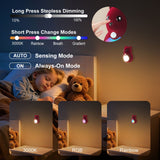 Cartoon Bear Motion Sensor Night Light, Rechargeable Magnetic Wall Lamp with Soft Plush Surface, Warm White and Rainbow Gradient Glow, Adorable Bear Shape for Nursery, Hallway, Stairs, Bedroom and Kitchen (1PCS, DarkRed) In Australia - Darrahopens