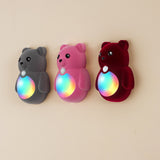 Cartoon Bear Motion Sensor Night Light, Rechargeable Magnetic Wall Lamp with Soft Plush Surface, Warm White and Rainbow Gradient Glow, Adorable Bear Shape for Nursery, Hallway, Stairs, Bedroom and Kitchen (2PCS, Brown)