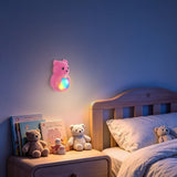 Cartoon Bear Motion Sensor Night Light, Rechargeable Magnetic Wall Lamp with Soft Plush Surface, Warm White and Rainbow Gradient Glow, Adorable Bear Shape for Nursery, Hallway, Stairs, Bedroom and Kitchen (2PCS, Pink)