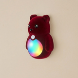 Cartoon Bear Motion Sensor Night Light, Rechargeable Magnetic Wall Lamp with Soft Plush Surface, Warm White and Rainbow Gradient Glow, Adorable Bear Shape for Nursery, Hallway, Stairs, Bedroom and Kitchen (3PCS, Grey)