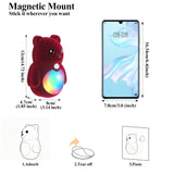 Cartoon Bear Motion Sensor Night Light, Rechargeable Magnetic Wall Lamp with Soft Plush Surface, Warm White and Rainbow Gradient Glow, Adorable Bear Shape for Nursery, Hallway, Stairs, Bedroom and Kitchen (3PCS, Pink)