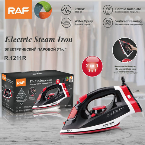 Darrahopens Appliances > Washers, Dryers & Irons > Irons & Ironing Systems 2-in-1 Corded and Cordless Steam Iron with Ceramic Soleplate, 2200W Powerful Handheld Garment Steamer for Horizontal Ironing and Vertical Garment Steaming, Ideal for Home and Small Clothing Business Use (Black) In Australia - Darrahopens