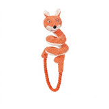 Spiral Plush Tug Toy for Large Dogs with Crinkle Sound and Durable Cotton Rope, Fox & Rabbit Designs – Perfect for Tug-of-War, Fetch, and Chewing Fun Indoors and Outdoors (Fox)