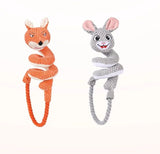 Spiral Plush Tug Toy for Large Dogs with Crinkle Sound and Durable Cotton Rope, Fox & Rabbit Designs – Perfect for Tug-of-War, Fetch, and Chewing Fun Indoors and Outdoors (Rabbit)