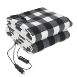 12V Car Electric Blanket for Cozy Winter Travel – Soft Fleece Heating Throw for Cars, Trucks, RVs, and Camping – Dual-Color Plaid Design with Warm Sherpa Lining – Portable, Safe, and Energy-Efficient (Red)