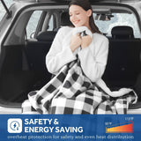 12V Car Electric Blanket for Cozy Winter Travel – Soft Fleece Heating Throw for Cars, Trucks, RVs, and Camping – Dual-Color Plaid Design with Warm Sherpa Lining – Portable, Safe, and Energy-Efficient (Red)