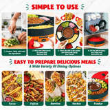 Darrahopens Home & Garden > Kitchenware > Cutlery 360° Rotating Taco Party Serving Set with 33oz Chocolate Fondue Warmer, Multi-Compartment Condiment Tray and Taco Holder for Family Gatherings, Game Nights and Outdoor Picnics. (Orange base, Green tray, Red lid) In Australia - Darrahopens