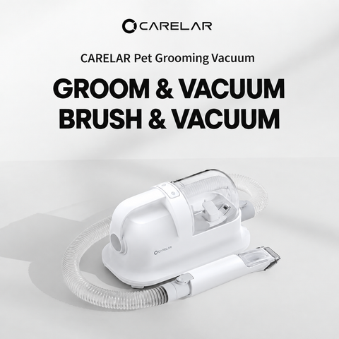 Five-in-One Pet Grooming Vacuum Kit with Clippers, Deshedding Brush and 200cm Hose for Home and Salon Use, White (White) In Australia - Darrahopens
