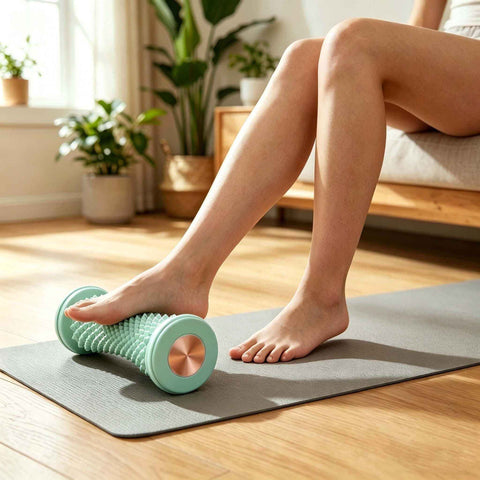 Foot Massager Roller for Plantar Fasciitis Relief - Home Muscle Recovery Tool with Acupressure Nodes, Versatile for Full-Body Soothing After Workouts or Long Days on Feet (Green) In Australia - Darrahopens